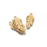 20Pcs Stainless Steel Feather Charms Leaf Pendants Jewelry Making Findings