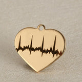 20Pcs Stainless Steel Heart ECG Pendant Charms DIY Jewelry 18*20mm