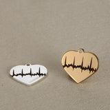 20Pcs Stainless Steel Heart ECG Pendant Charms DIY Jewelry 18*20mm