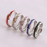 20Pcs Multicolor Rhinestone Stainless Steel Rings Wedding Party