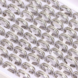 20Pcs Multicolor Rhinestone Stainless Steel Rings Wedding Party