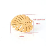 20Pcs Stainless Steel Tree Leaf Charms for DIY Jewelry Making 17mm*13mm