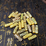 20Pcs Tibetan 9 Eyes Totems Yellow/White Agate Dzi Beads 30*10mm DIY Jewelry