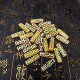 20Pcs Tibetan 9 Eyes Totems Yellow/White Agate Dzi Beads 30*10mm DIY Jewelry