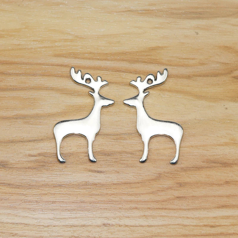 20Pcs Tibetan Silver Deer Elk Charms Christmas Pendants for Jewelry Making