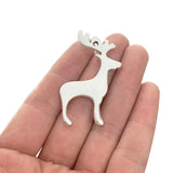 20Pcs Tibetan Silver Deer Elk Charms Christmas Pendants for Jewelry Making