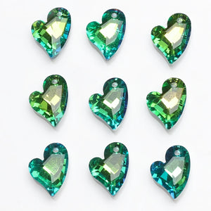 20Pcs/Lot U Heart Charm Pendant 17mm Crystal Glass Beads DIY Necklace