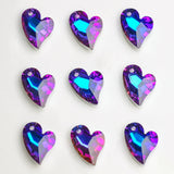 20Pcs/Lot U Heart Charm Pendant 17mm Crystal Glass Beads DIY Necklace