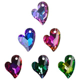20Pcs/Lot U Heart Charm Pendant 17mm Crystal Glass Beads DIY Necklace