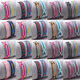 20Pcs Bohemian Woven Bracelet Retro Friendship Ethnic Colorful Jewelry