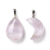 20Pcs Amethyst Moon Heart Charms Pendants DIY Jewelry Making