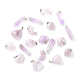 20Pcs Amethyst Moon Heart Charms Pendants DIY Jewelry Making