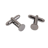 20Pcs Men's 8mm Flat Round Blank Cuff Links Cufflinks