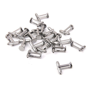 20Pcs Men's 8mm Flat Round Blank Cuff Links Cufflinks