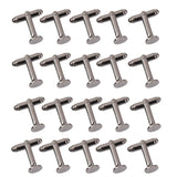 20Pcs Men's 8mm Flat Round Blank Cuff Links Cufflinks