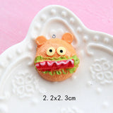 20Pcs Cartoon Bread Resin Charms for DIY Jewelry Making