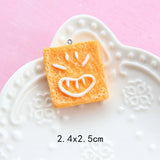 20Pcs Cartoon Bread Resin Charms for DIY Jewelry Making