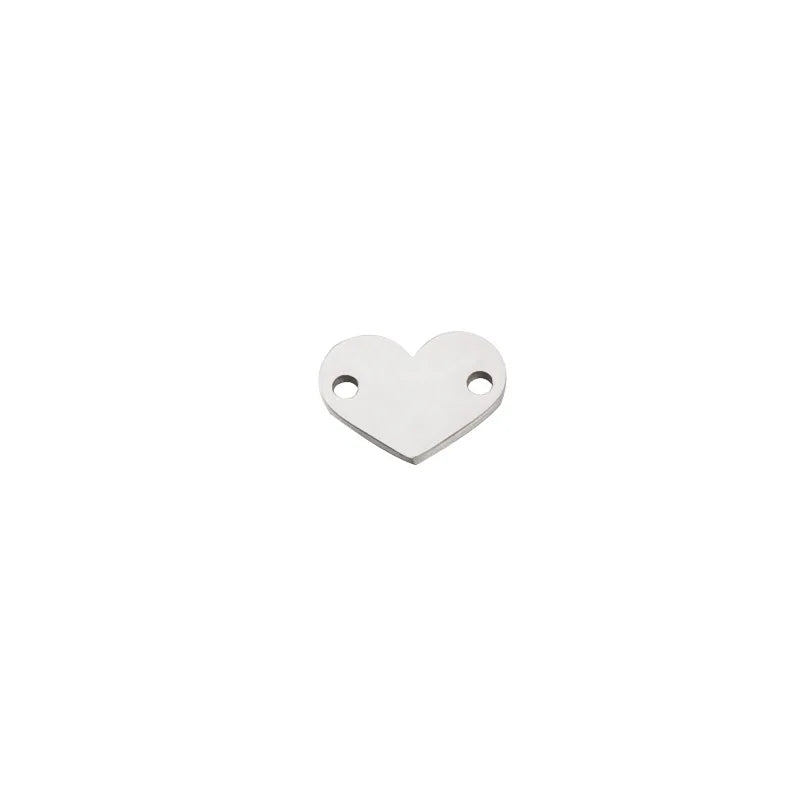 20Pcs Stainless Steel Heart Charms for DIY Necklace Bracelets