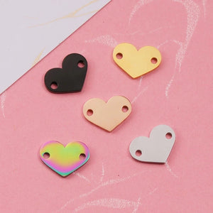 20Pcs Stainless Steel Heart Charms for DIY Necklace Bracelets