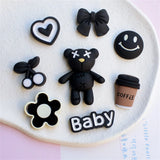 20Pcs Mix Cartoon Resin DIY Accessories Bear Rabbit Flower Love Heart Patch
