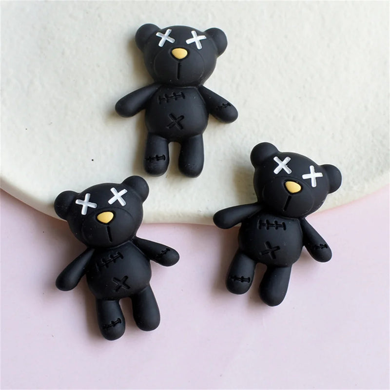 20Pcs Mix Cartoon Resin DIY Accessories Bear Rabbit Flower Love Heart Patch