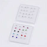 20Pcs Mix Flower Crystal Nose Studs for Women Men Tiny Nose Bone Rings