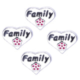 20Pcs Heart Love Floating Charms Letter Family Pendant For Locket Necklaces