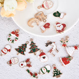 20Pcs Mixed Christmas Charms Enamel Pendants Ornaments Xmas Tree Decoration