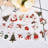 20Pcs Mixed Christmas Charms Enamel Pendants Ornaments Xmas Tree Decoration