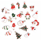 20Pcs Mixed Christmas Charms Enamel Pendants Ornaments Xmas Tree Decoration