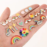 20Pcs Colorful Enamel Rainbow Charms for DIY Jewelry