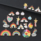 20Pcs Colorful Enamel Rainbow Charms for DIY Jewelry