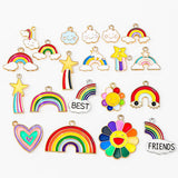 20Pcs Colorful Enamel Rainbow Charms for DIY Jewelry