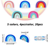 20Pcs Mixed Rainbow Silicone Spacer Beads for DIY Jewelry Making