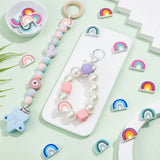 20Pcs Mixed Rainbow Silicone Spacer Beads for DIY Jewelry Making