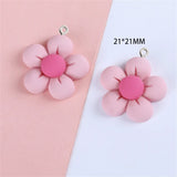 20Pcs Multicolor Resin Flowers Charms DIY Pendants Keychain Jewelry Making