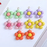 20Pcs Multicolor Resin Flowers Charms DIY Pendants Keychain Jewelry Making