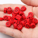 20Pcs Multicolor Smile Face Clay Beads for Jewelry Making DIY Bracelets
