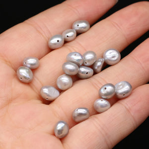 20Pcs Grey Freshwater Pearl Beads for Jewelry Making DIY Necklace Bracelet