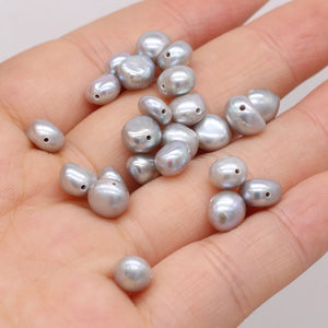 20Pcs Grey Freshwater Pearl Beads for Jewelry Making DIY Necklace Bracelet