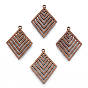 20Pcs Walnut Wood Teardrop Leaf Charms for DIY Jewelry Making