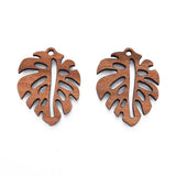 20Pcs Walnut Wood Teardrop Leaf Charms for DIY Jewelry Making