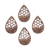 20Pcs Walnut Wood Teardrop Leaf Charms for DIY Jewelry Making
