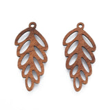 20Pcs Walnut Wood Teardrop Leaf Charms for DIY Jewelry Making