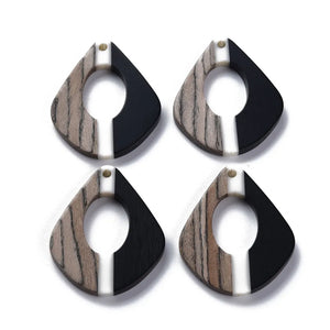 20Pcs Wood Resin Drop Earrings Charms DIY Necklace Bracelet Jewelry Findings
