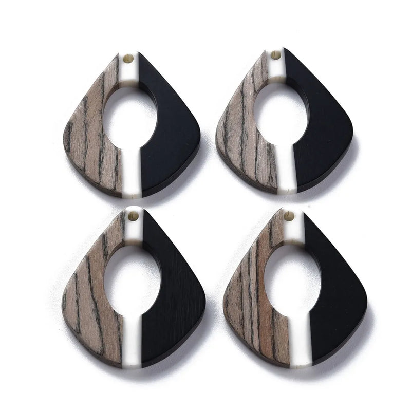 20Pcs Wood Resin Drop Earrings Charms DIY Necklace Bracelet Jewelry Findings