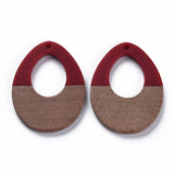 20Pcs Wood Resin Drop Earrings Charms DIY Necklace Bracelet Jewelry Findings