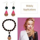 20Pcs Wood Resin Teardrop Earring Charms for Women Dangle Necklace Pendant DIY