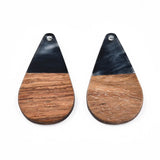 20Pcs Wood Resin Teardrop Earring Charms for Women Dangle Necklace Pendant DIY