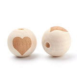 20Pcs Natural Wooden Beads Heart Crown Spacer Wood Beads for Jewelry Making DIY